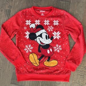 Disney Red Crewneck Sweater with Mickey Mouse